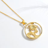 Long Necklaces Pendant Tortoise Round CZ Chokers Necklaces For Women