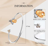 925 Silver Bee & Honeycomb Bracelet Crystal Jewelry