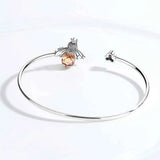 925 Silver Bee & Honeycomb Bracelet Crystal Jewelry