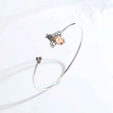 925 Silver Bee & Honeycomb Bracelet Crystal Jewelry