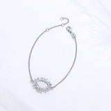 925 Silver Evil Eye Bracelet CZ Rainbow Hamsa Women Jewelry