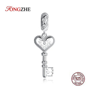 925 Sterling Silver Christmas Charms Heart Key Shape for Jewelry Making