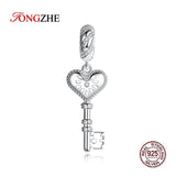 925 Sterling Silver Christmas Charms Heart Key Shape for Jewelry Making