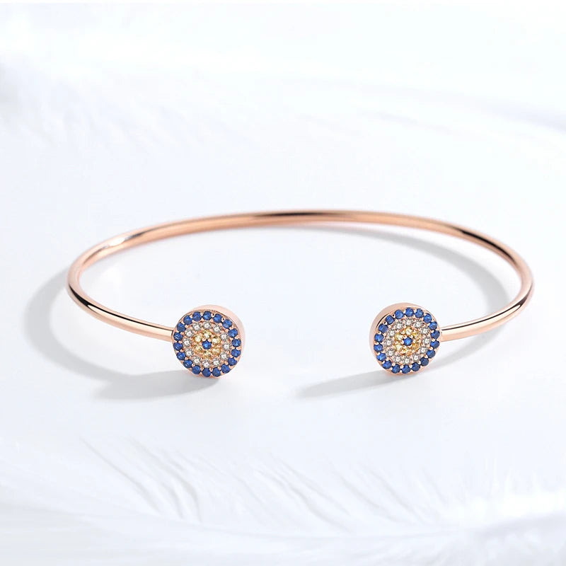 925 Silver Evil Eye Bangles & Bracelet Eye Jewelry for Women Turkey