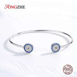 925 Silver Evil Eye Bangles & Bracelet Eye Jewelry for Women Turkey