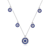 925 Silver Evil Eye Moon Necklace For Women