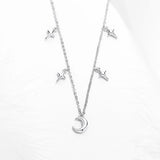 925 Silver Evil Eye Moon Necklace For Women