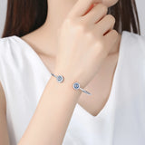 925 Silver Evil Eye Bracelet Women Turkey Jewelry Snake Chain