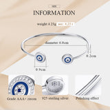 925 Silver Evil Eye Bracelet Women Turkey Jewelry Snake Chain
