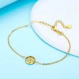 925 Silver Evil Eye Bracelet - Boho CZ Round Stone Jewelry