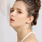 925 Silver Huggie Hoop Earrings Zircon Round Hoops