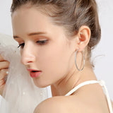 925 Silver Huggie Hoop Earrings Zircon Round Hoops