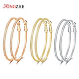 925 Silver Huggie Hoop Earrings Zircon Round Hoops