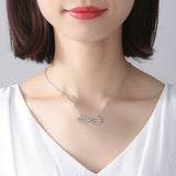 925 Silver CZ Letter Pendant Necklace for Women