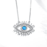 925 Sterling Silver Evil Eye Necklace Women CZ Eye CZ Necklace Fine Jewelry