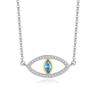 925 Sterling Silver Evil Eye Necklace Women CZ Eye CZ Necklace Fine Jewelry