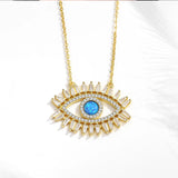 925 Sterling Silver Evil Eye Necklace Women CZ Eye CZ Necklace Fine Jewelry