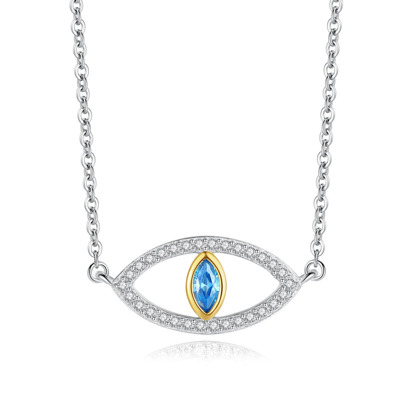 925 Sterling Silver Evil Eye Necklace Women CZ Eye CZ Necklace Fine Jewelry
