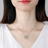 925 Sterling Silver Evil Eye Necklace Women CZ Eye CZ Necklace Fine Jewelry