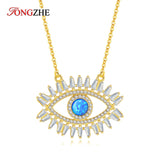 925 Sterling Silver Evil Eye Necklace Women CZ Eye CZ Necklace Fine Jewelry