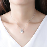 925 Silver Freshwater Pearl Necklace Pendant Honeycomb Bee Jewelry