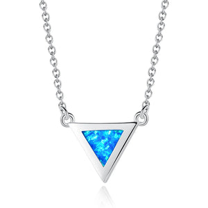 925 Silver Opal Africa Map Pendant Necklace