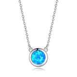 925 Silver Opal Africa Map Pendant Necklace