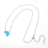 925 Silver Opal Africa Map Pendant Necklace
