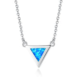 925 Silver Opal Africa Map Pendant Necklace