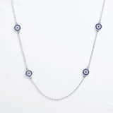 925 Silver Evil Eye Necklace Zircon Chain Turkey Jewelry Women