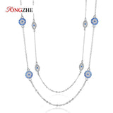 925 Silver Evil Eye Necklace Zircon Chain Turkey Jewelry Women