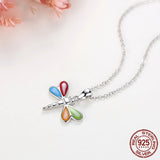 Dragonfly CZ Choker Necklace 925 Silver
