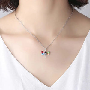 Dragonfly CZ Choker Necklace 925 Silver