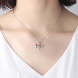 Dragonfly CZ Choker Necklace 925 Silver