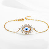 925 Silver Evil Eye Bracelet CZ Zircon Hamsa Bracelet