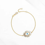 925 Silver Evil Eye Bracelet CZ Zircon Hamsa Bracelet