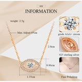 925 Silver Evil Eye Necklace Crystal Chain Minimalist Rose Choker