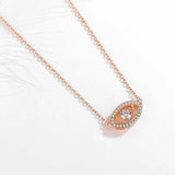 925 Silver Evil Eye Necklace Crystal Chain Minimalist Rose Choker