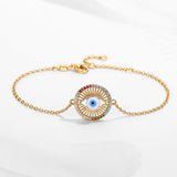 925 Silver Evil Eye Charm Bracelet CZ Zircon Hamsa Bracelet