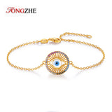 925 Silver Evil Eye Charm Bracelet CZ Zircon Hamsa Bracelet