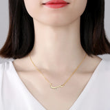 Arabic 925 Silver BFF CZ Love Pendant Necklace Women Gift
