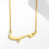 Arabic 925 Silver BFF CZ Love Pendant Necklace Women Gift
