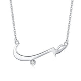Arabic 925 Silver BFF CZ Love Pendant Necklace Women Gift