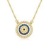 925 Silver Crystal Lucky Eyes Turkey Pendant Necklace