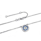 925 Silver Crystal Lucky Eyes Turkey Pendant Necklace