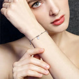 Sterling Silver 925 CZ Round Beads Evil Eye Bracelet