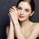 Sterling Silver 925 CZ Round Beads Evil Eye Bracelet