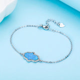 925 Silver Hamsa Hand Bracelet with Lucky Opal