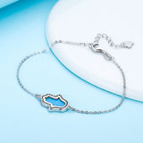 925 Silver Hamsa Hand Bracelet with Lucky Opal