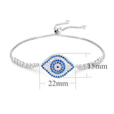 925 Silver Evil Eye Bracelet CZ, Women's Men's Jewelry